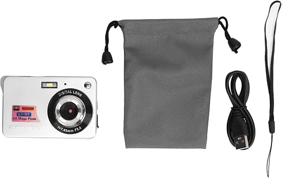 Digital Camera, 48MP 2.7in LCD 4K Vlogging Camera for Shooting (Silver)