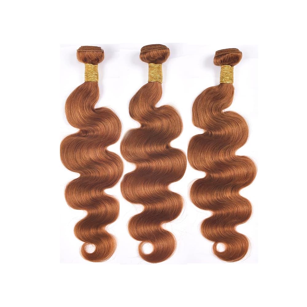 Light Brown Bundles Color 30 Body Wave Human Hair Bundles Brazilian Unprocessed Virgin Hair 14 16 18 Inch Human Hair Bundles 30 Color Extension Hair Human 50g