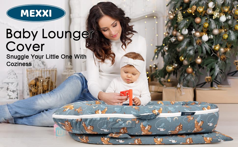 Image of Mexxi Infant Lounger Baby Nest Replacement Cover | Hypoallergenic | Premium | [Fits Dockatot Deluxe+] (Cover Only) (Leopard)