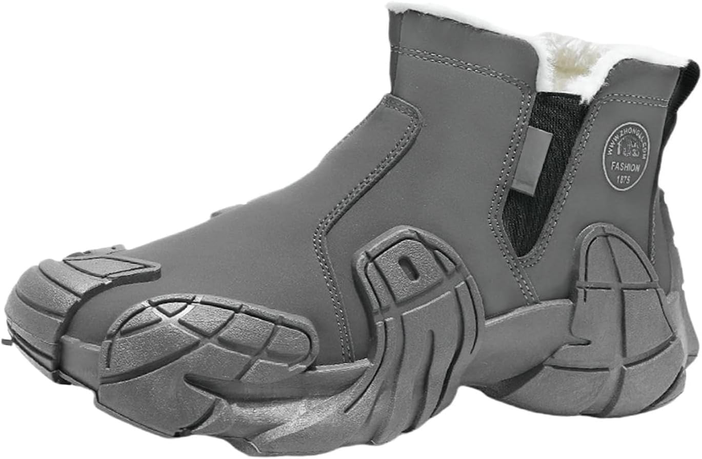 Winter Fleeced Waterproof Boots,Thermal Boots for Men Women, Warm Fleece Lining Lightweight Comfort Non-slip Side Zip Design