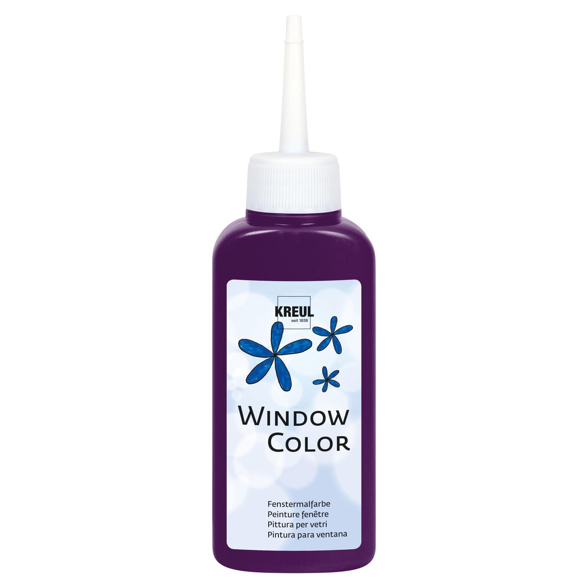KREUL 42718 - Window Color fioletowy 80 ml, farba do okien na bazie wody, z fakturą, do szkła, luster, płytek i innych gładkich powierzchni