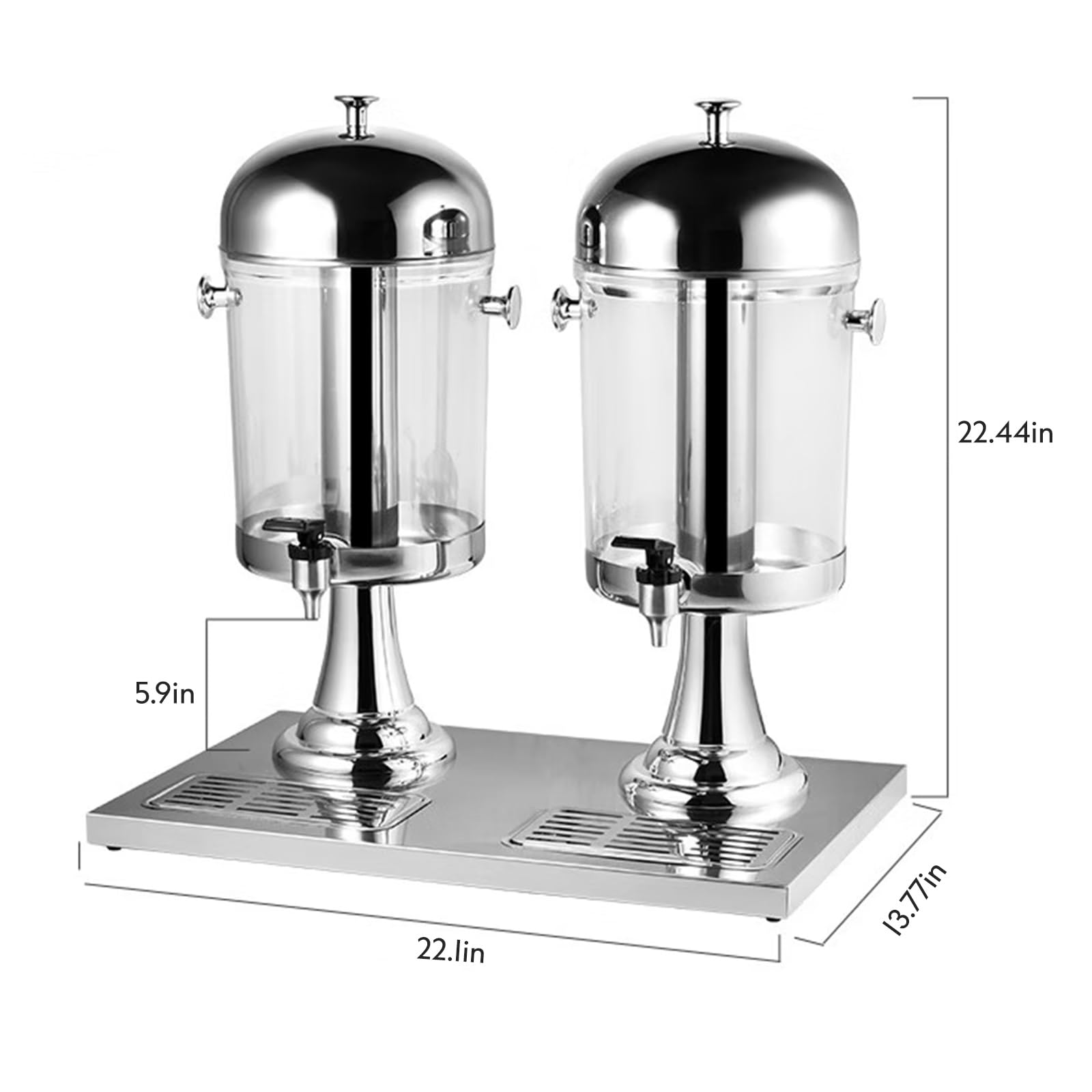 4.5 Gallon Drink Dispensers for Parties, Beverage Dispenser with Stand, Commercial Hot Cold Juice Dispenser with Ice Container and Stainless Steel Drip Trays for Beer, Water Lemonade