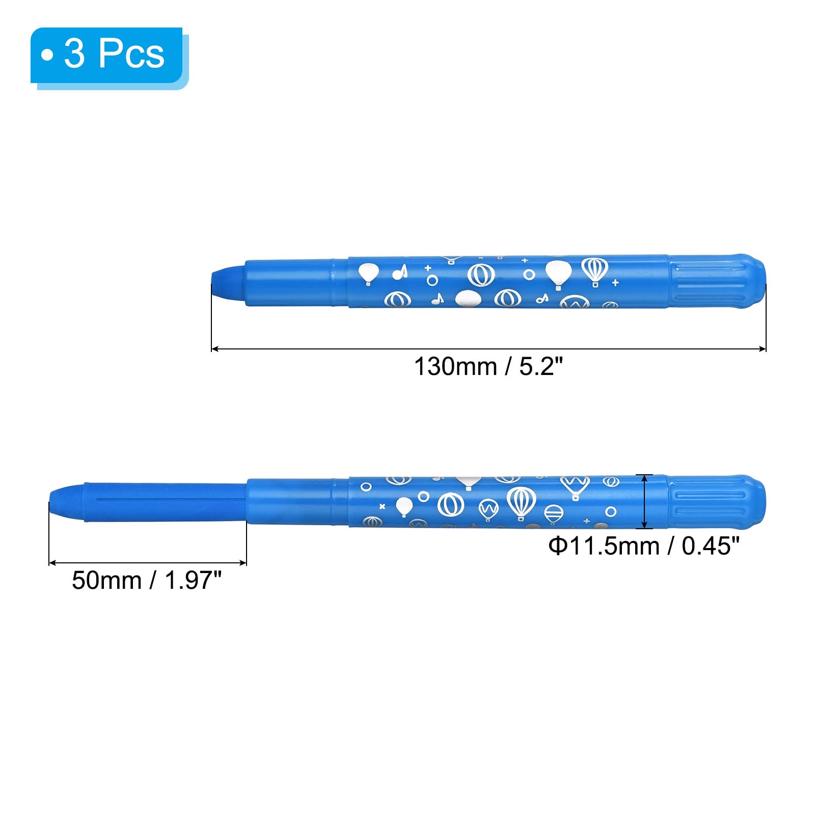 PATIKIL Watercolor Gel Crayon, 3Pcs Washable Twist Crayons for Coloring Drawing Painting Blue, 1 count (Pack of 3) - Image 2