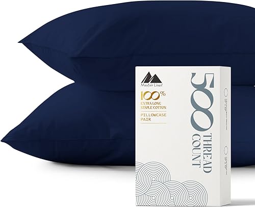 Miniatura 78 de Mayfair Linen 100% Cotton King Size Pillow Cases Set of 2-500 Thread Count Pillow Cases King Size Set of 2 (Dark Grey), Luxuriously Soft Hotel