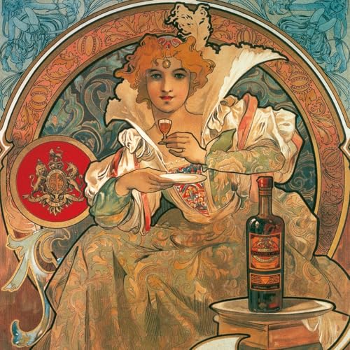 NOTIQUE Wandkalender 2026 Alfons Mucha Kalender, Broschürenkalender mit Monatskalendarium, Broschurkalender Duftende Kalender 30 x 30 cm (30x60 Geöffnet)