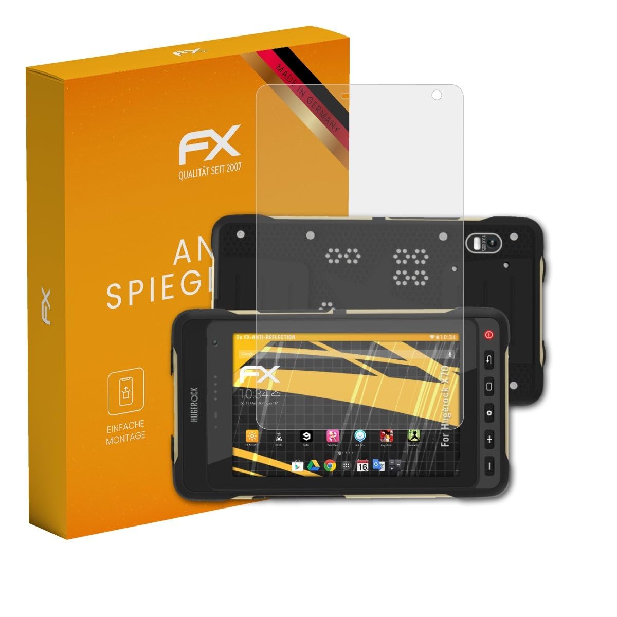 atFoliX Screen Protector compatible with Hugerock X70 Screen Protection Film, anti-reflective and shock-absorbing FX Protector Film (2X)