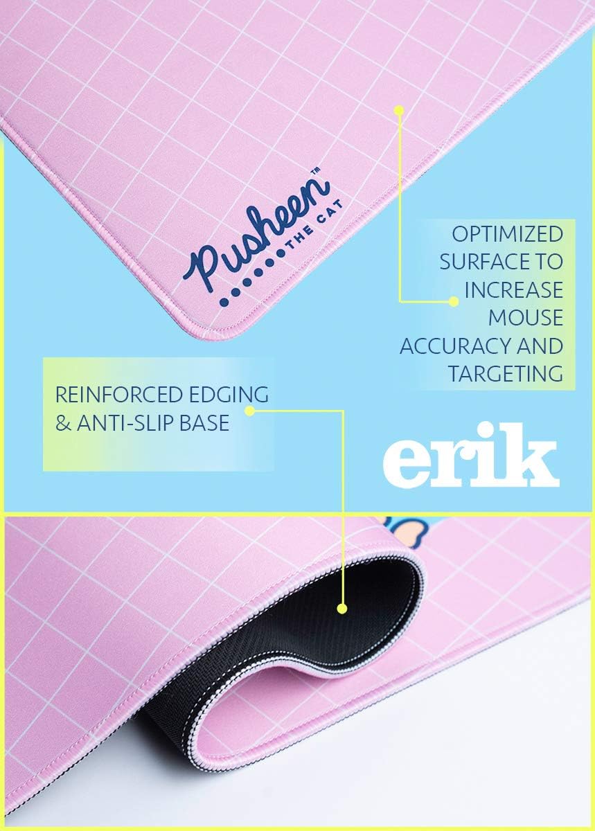 Grupo Erik XXL Mouse Pad - Pusheen Gifts for Cat Lovers | Gaming Desk Mat 31.5 x 13.8 inches, Non-Slip Rubber Keyboard & Mouse Mat Large | Gaming Gifts Gamer