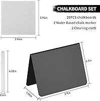 Vista 2 de Paquete de 20 mini letreros de pizarra de 4"x3" para letrero de tiza para comida - fiesta - buffet - letrero de mesa de pizarra - boda - panadería