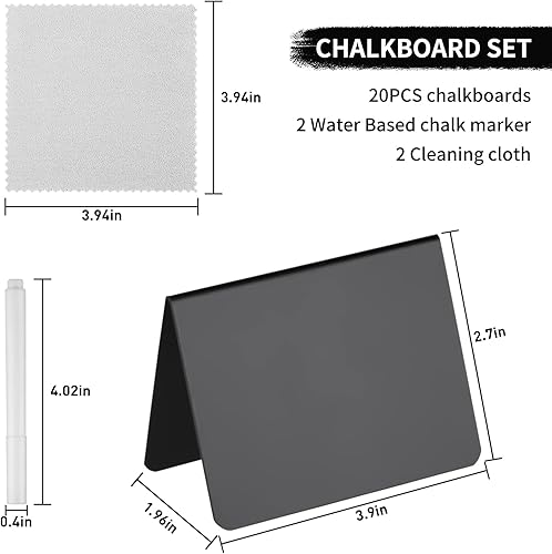 Miniatura 2 de Paquete de 20 letreros de pizarra pequeña de 4 x 3 pulgadas para comida  Fiesta  Buffet  Cartel de mesa  Pizarra  Boda  Panadería  Cartel pequeño de