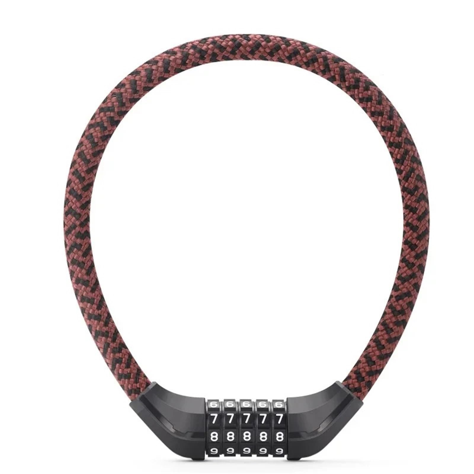 Chain Lock Multicolor Bicycle Cable Lock Portable Anti-Theft Wire MTB Road Bike Cycling Motorbike Lock(Brown 5 Password)
