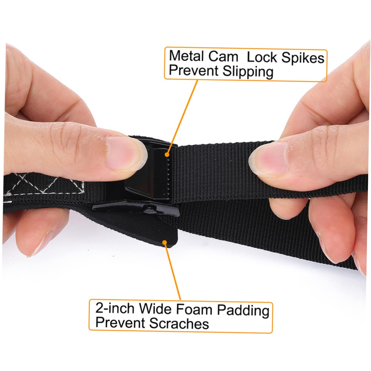 Veemoon 1Pair Binding Straps Heavy Duty Car Luggage Cargo Tie Down Straps for Kayaks Surfboards and Roof Racks Durable Binding Belts for Outdoor Use Black