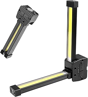 FelRelWel Folding LED Work Light Rechargeable,500 Lumens Magnetic Folding Slim Bar Work Light with Magnetic Base，90° Rotate,IPX4 Waterproof Portable Repair Lights,Car Maintenance Lamp with Hook