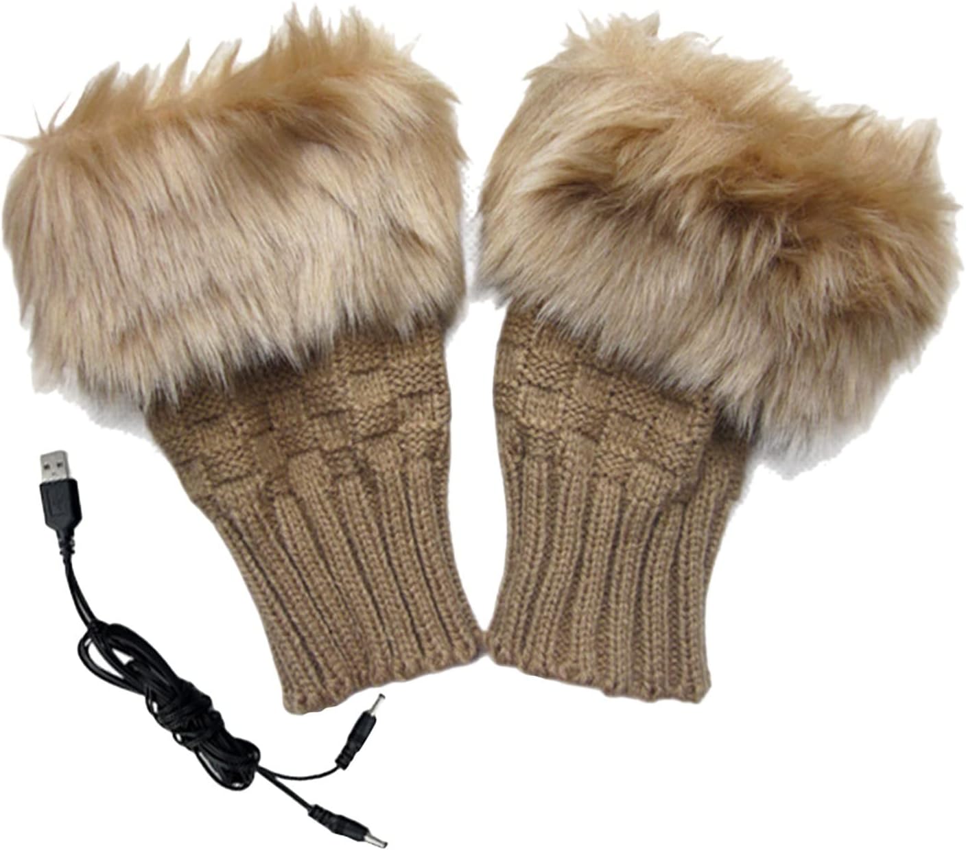 USB Double Side Heating Gloves Wool Imitation Warm Electric