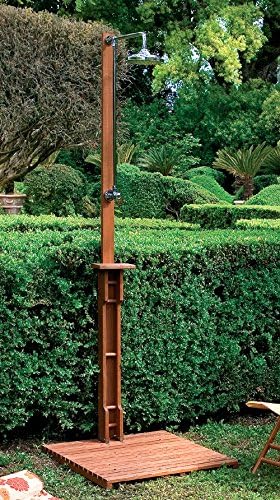 External Garden Shower for Pool BALAU Hardwood with Platform and Shower Head