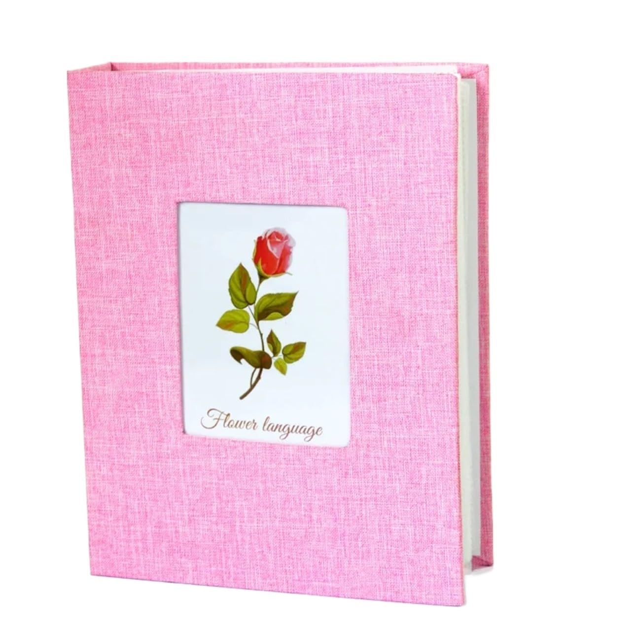 Photo Album 200 Pockets for 4x6 Photos Fabric Cover Books Slip-in Picture Albums Wedding Family Anniversary For Photo(Pink)
