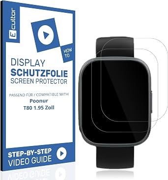 FLEX 2x Matte Screen Protector for Poonur T80 1.95 Zoll