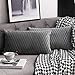 DEZENE Federe per Cuscini Decorative a Strisce Grigie: 2 Pezzi 30 cm x 50 cm Fodere per Cuscini rettangolari Originali in Velluto per Divano Letto