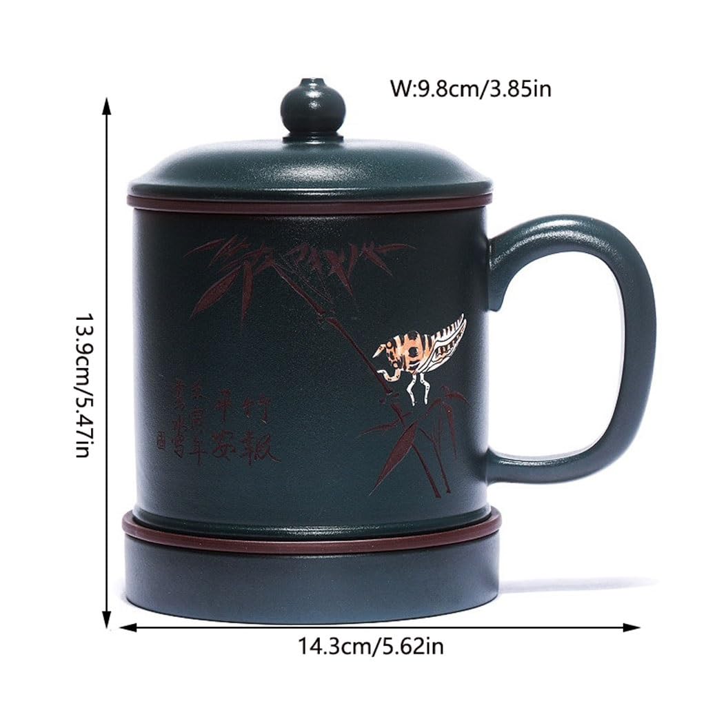 Filiżanki Matcha Handmade: fioletowy kubek z piaskiem z pokrywką 480 ml popołudniowa herbata biurowa filiżanka do herbaty kreatywny kubek na wodę zestaw do herbaty kubek do herbaty