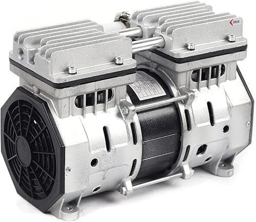 Miniatura 6 de Bomba de compresor de pistón sin aceite de alta presión de 110V 370W Bomba de aire de vacío de alto flujo Cilindro doble 1400RPM 8Bar