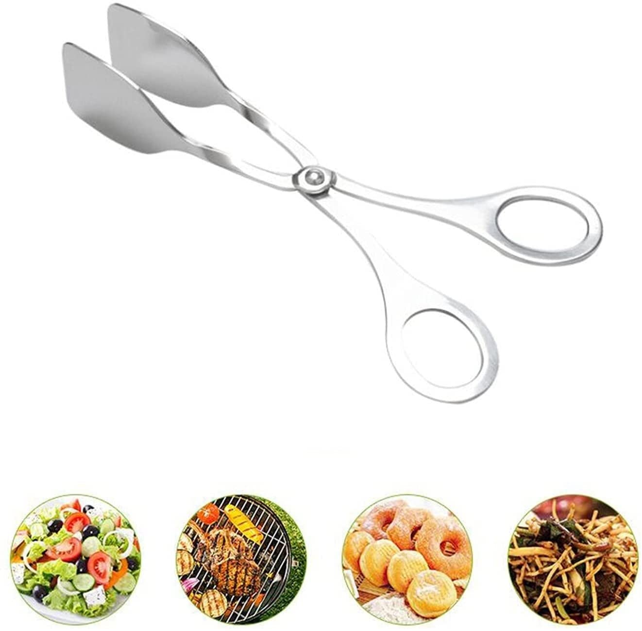 Pinzas de Acero Inoxidable para Barbacoa, Pinzas para bufé, ensaladas, Parrilla, utensilio para Servir