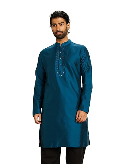 Men's Festive Embellished Long Kurta (Regular Fit)