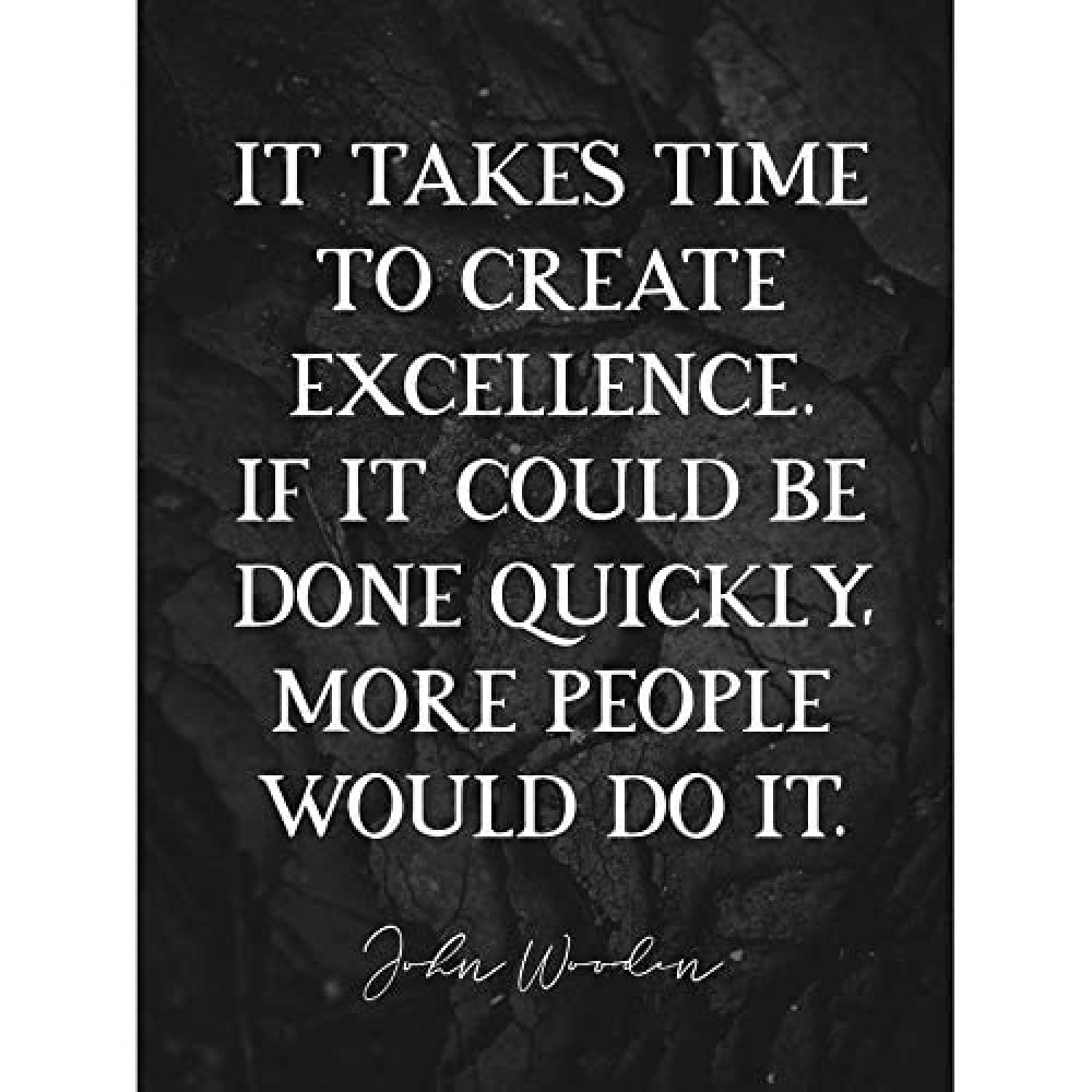 Artery8 Slate Quote John Wooden Excellence Basketball Coach Unframed Art Print Poster Wall Decor 12x16 inch