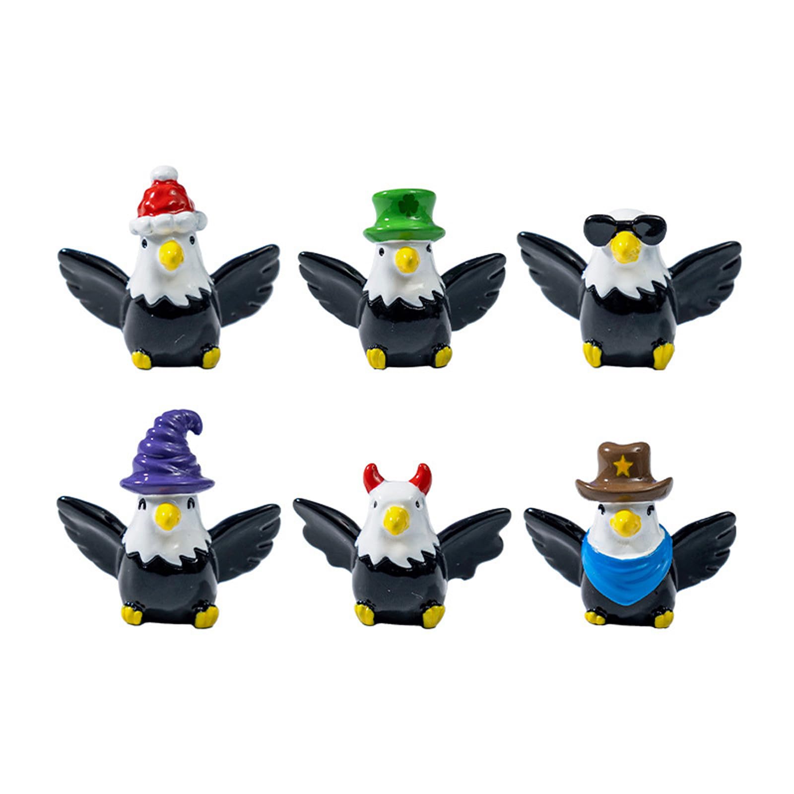 hogtnd Minis Hawks Bulk Tiny Bald Set for Pot Miniature Decorations, Garden, Dollhouses, Decoration, Craft Pendants, Party Toys, Mini Resins