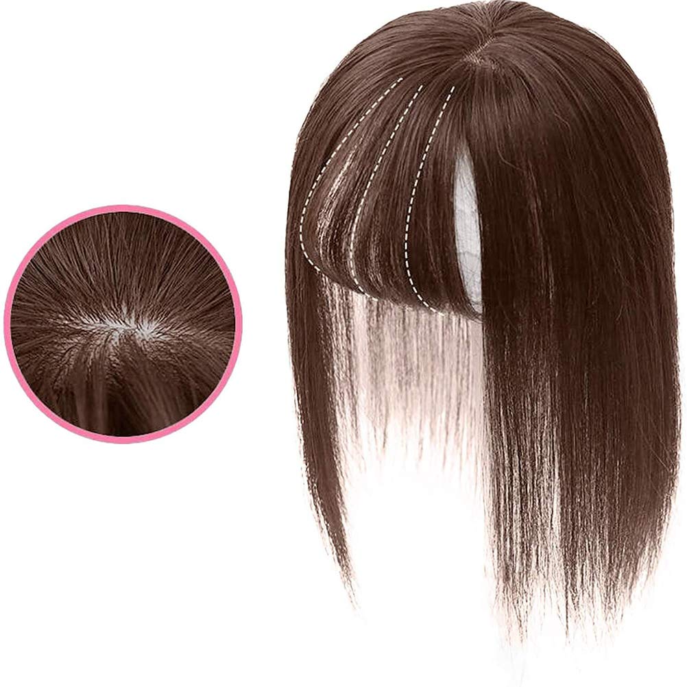 ZHOUJIE Topper per Capelli Umani con Base in Seta, per Diradamento delle Donne