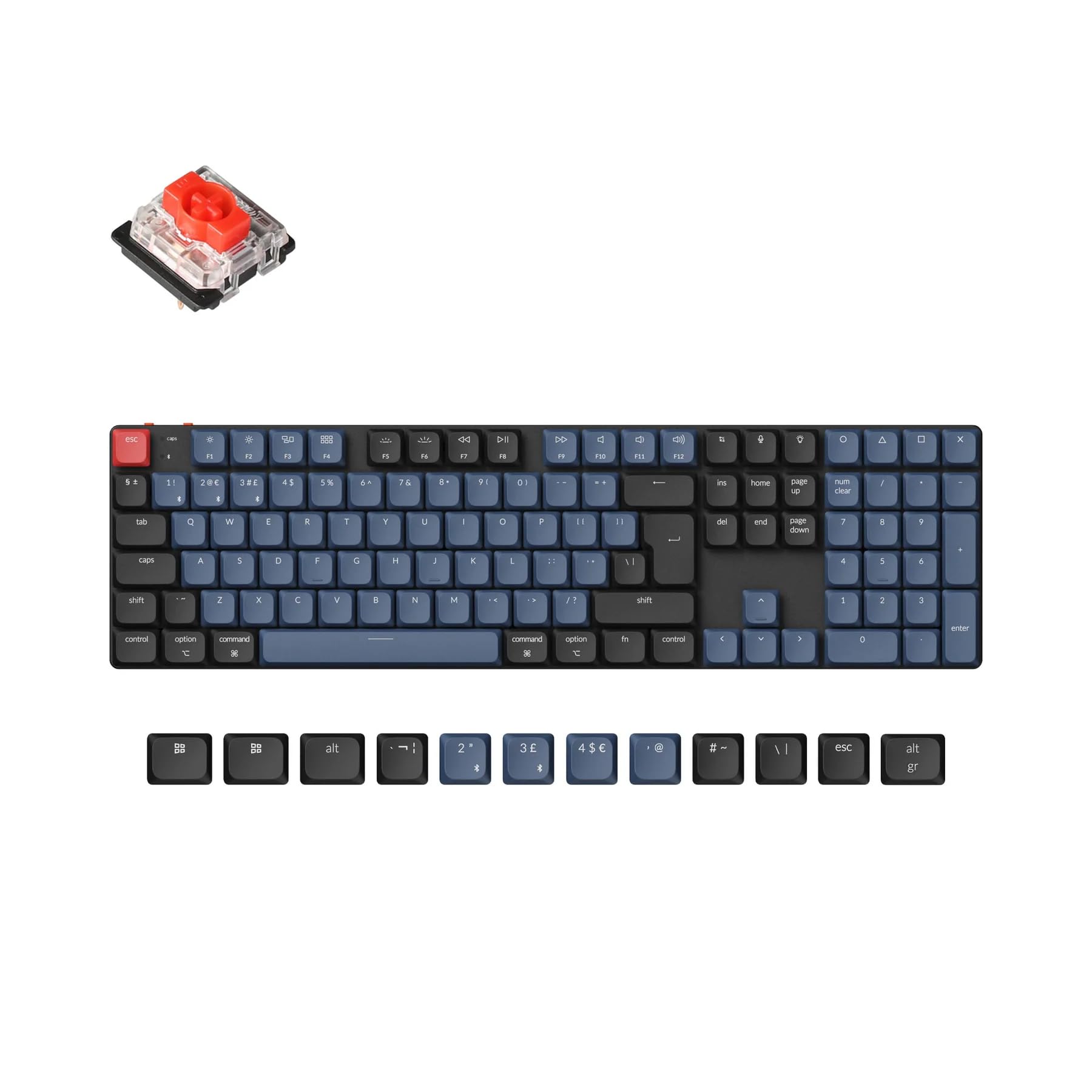 K5 Pro QMK/VIA Custom Wireless Mechanical Keyboard, Hot-swappable Ultra-Slim Full Size ISO-UK-Layout Programmable Bluetooth/Wired RGB Backlit Low Profile Gateron Red Switch for Mac Windows