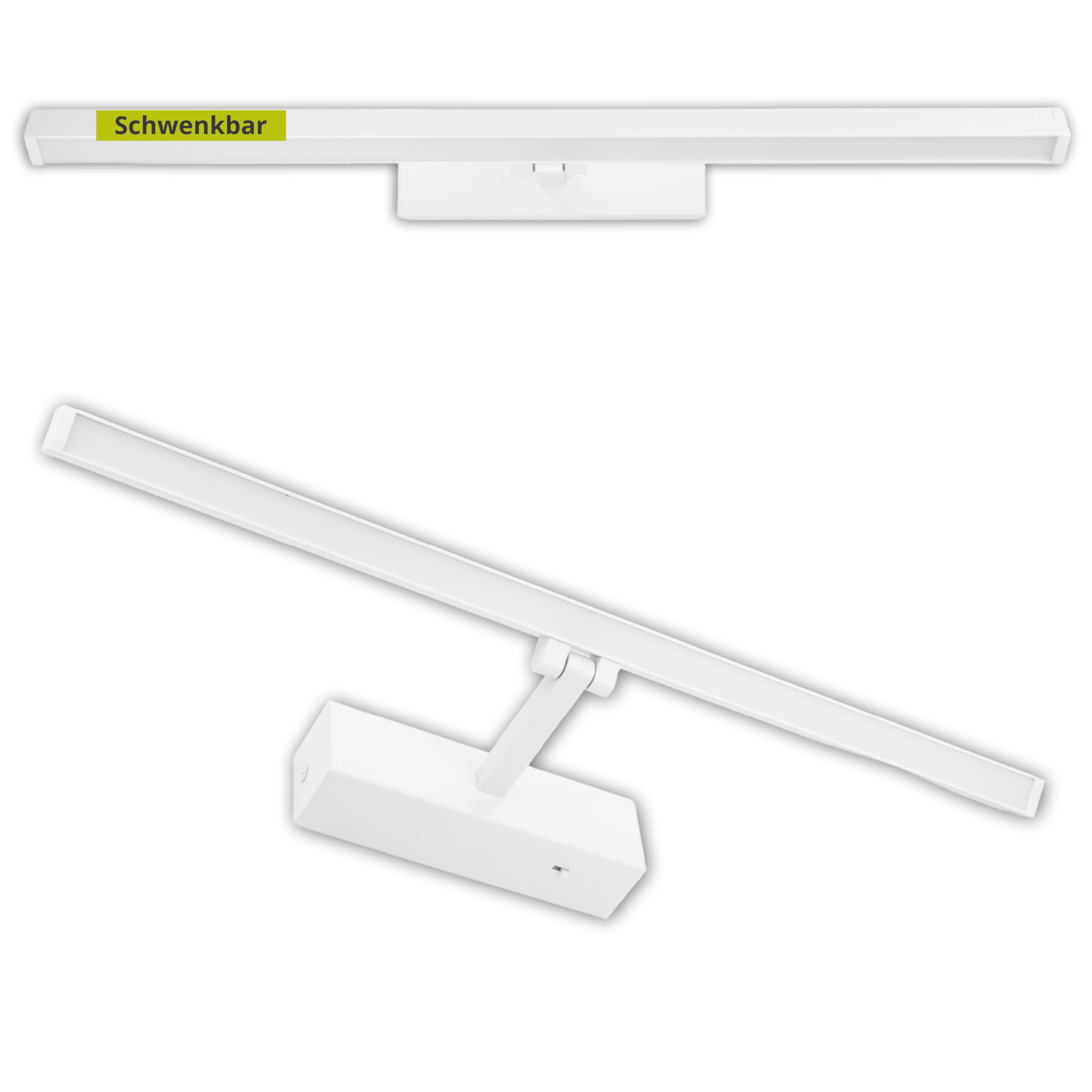 INNOVATE LED Spiegelleuchte Spiegelschrank Bad Weiß [LED Lampe 230 V ColourSwitch schwenkbar] Bild Badezimmer Spiegelschrank I Schrankbeleuchtung Badezimmerschrank I Spiegelleuchte Bad Bilderlampe