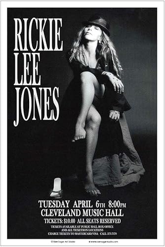 Raw Sugar Art Studio Rickie Lee Jones 1982 - Póster de concierto de Cleveland