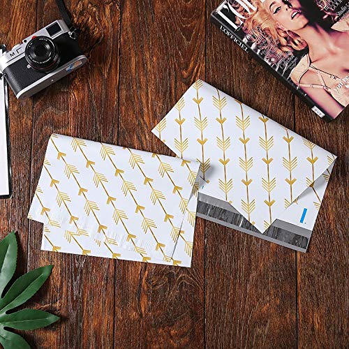 Buste per Spedizione di Plastica 100pcs Golden Courier Bags Impermeabile Spedizione in possesso di spedizione Postal Express Bag Busta busta 10x13 pollici 47