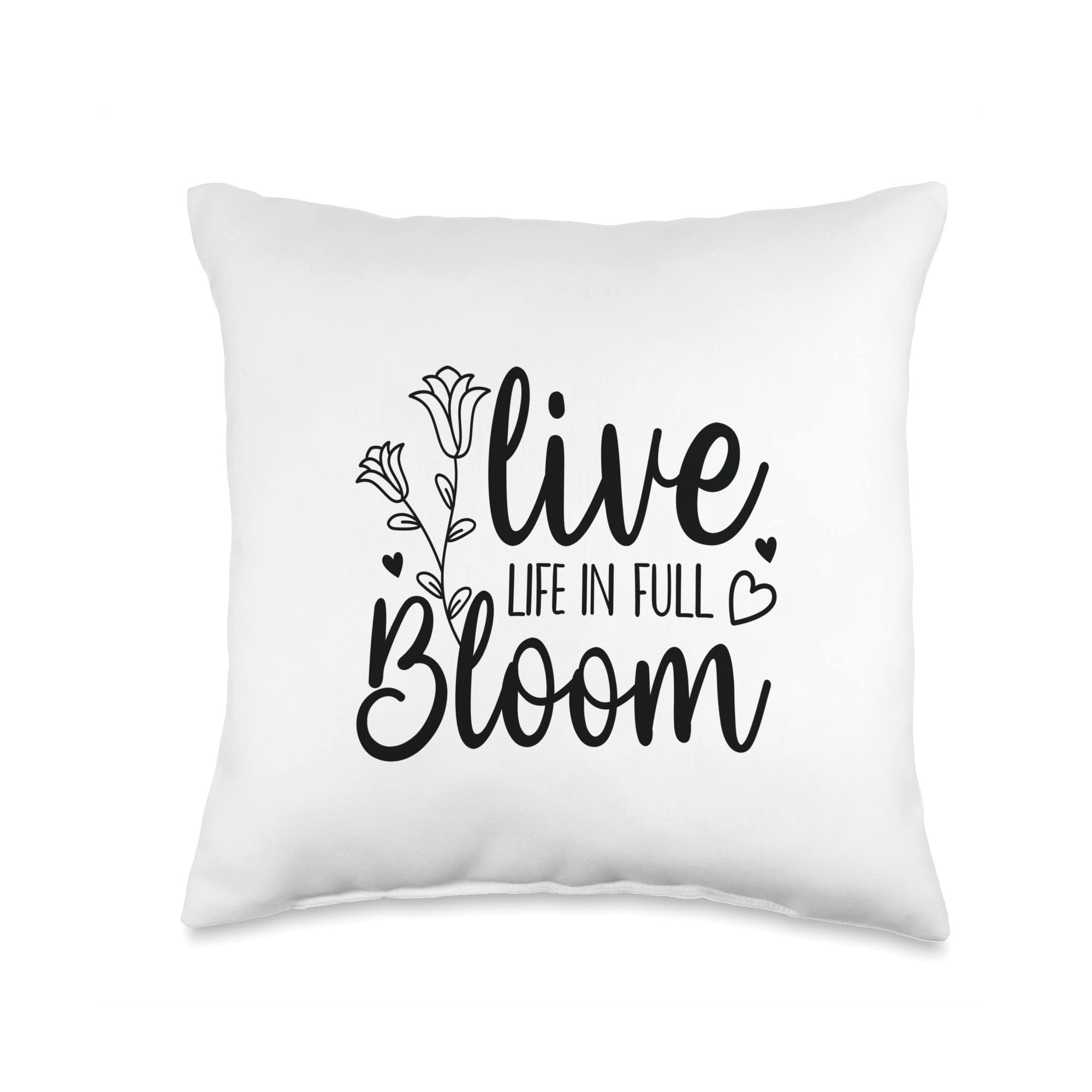Victory Thru Vision Live Life in Full Bloom-Flower Gardening Throw Pillow, 16x16, Multicolor