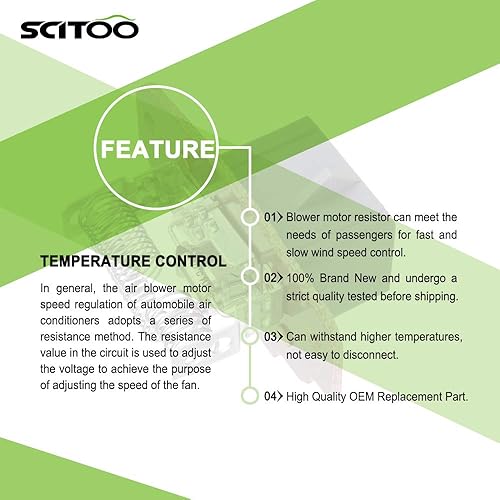 Miniatura 983 de SCITOO Resistencia de motor de ventilador HVAC para 2008-2013 para Chrysler 300/2008-2016 para Town & Country/2008-2010 para Dodge Charger/2008-2018