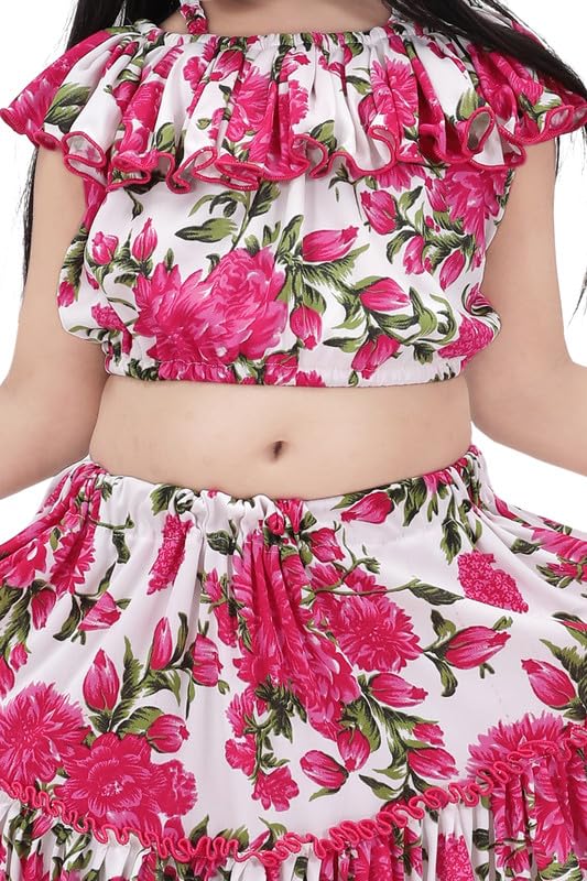 Laraib Fashion Girls Midi Top and Skirt Combo Dress with Cap and Purse offers donot miss