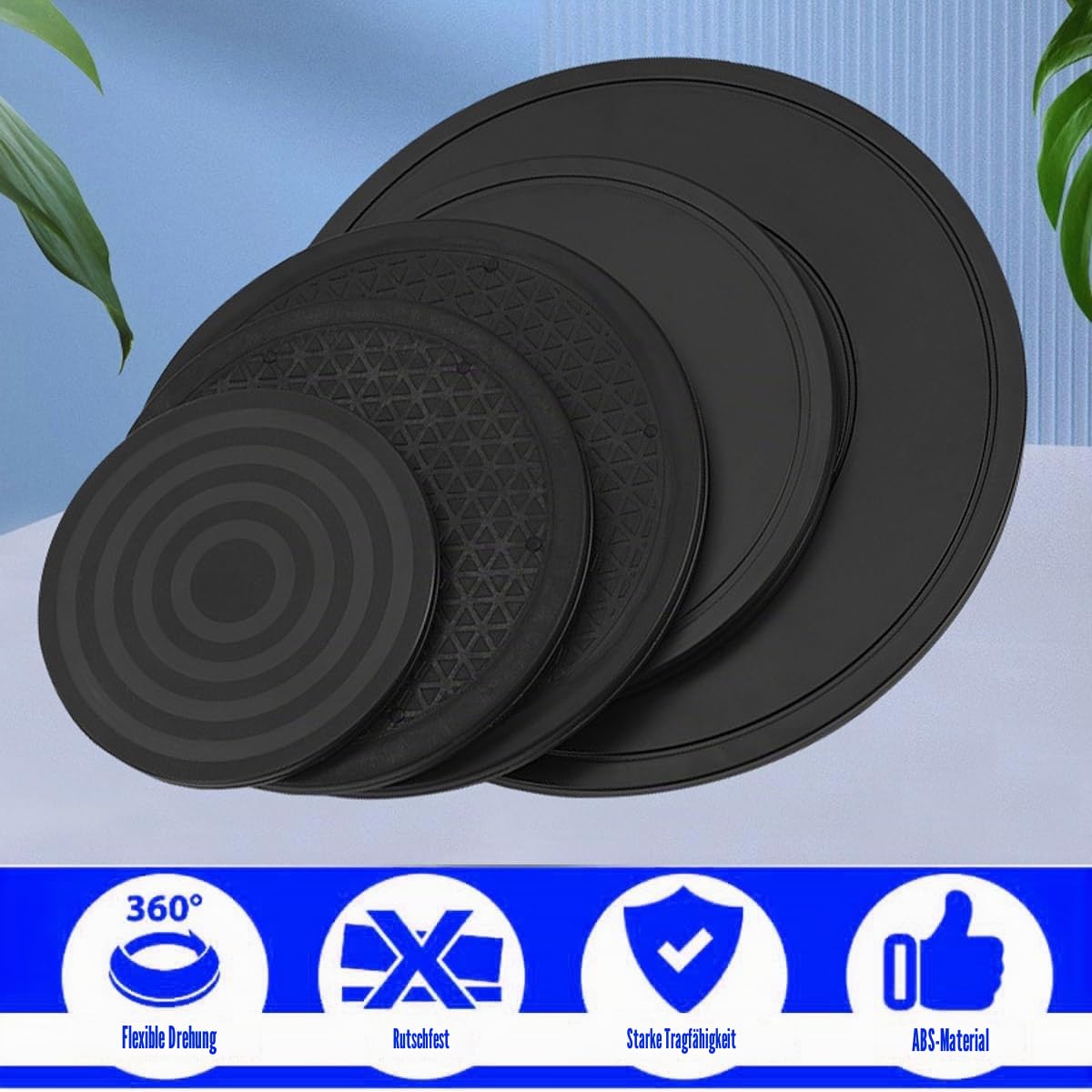 Drehscheibe Drehteller Drehbarer 20/25/30/40 cm Modell Base Universal Drehteller Rund 360˚ Drehplattform Drehplatte mit Stahlkugellagern Plattenteller für TV, Küche, Pflanzen(16"/40cm)