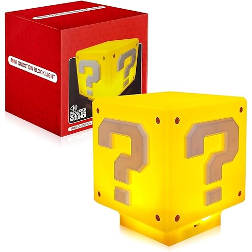 OPEIXSAYKOC Super Mario Lampe, Games-Fragezeichenlicht,Games Icon light Night，geeignet für Weihnachtsgeschenke, Kinderzimmerdekorationen - Geschenke für Kinder und Freund