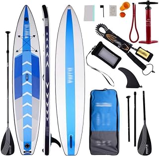 Paddle board for adults, Inflatable Boards Inflatable Stand Up Paddle Board, Adjustable Paddle Non-Slip Deck with Adjustable Paddle,Fin, Hand Pump, Backpack and Repair Kit,A_380X76X15CM