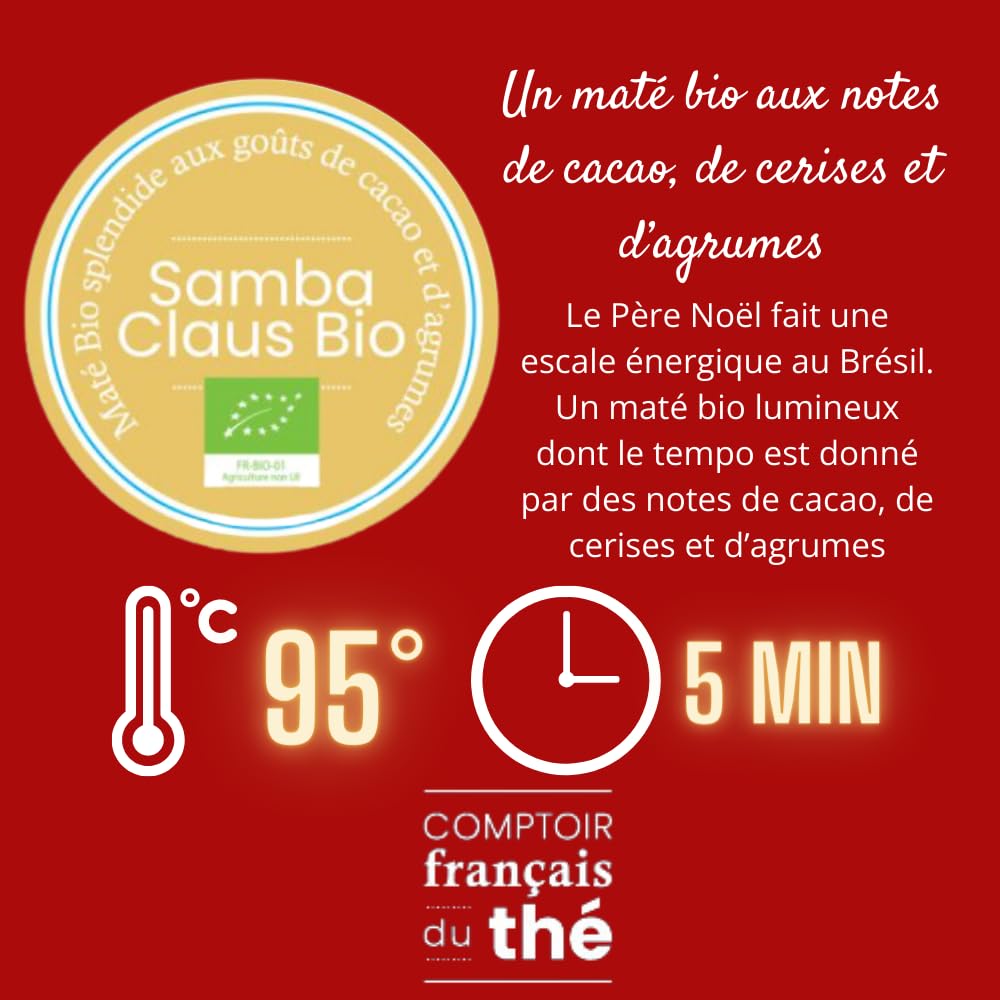 Tisanière rouge + 5x20g de Thés et Infusions de Noël assortis | Cadeau Original pour Noël COMPTOIR FRANÇAIS DU THÉ