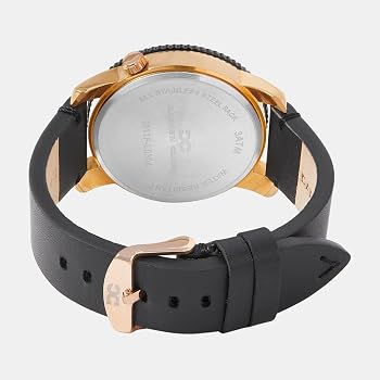 Buy Darren Clark Men Quartz Black Dial Multi-Function Leather