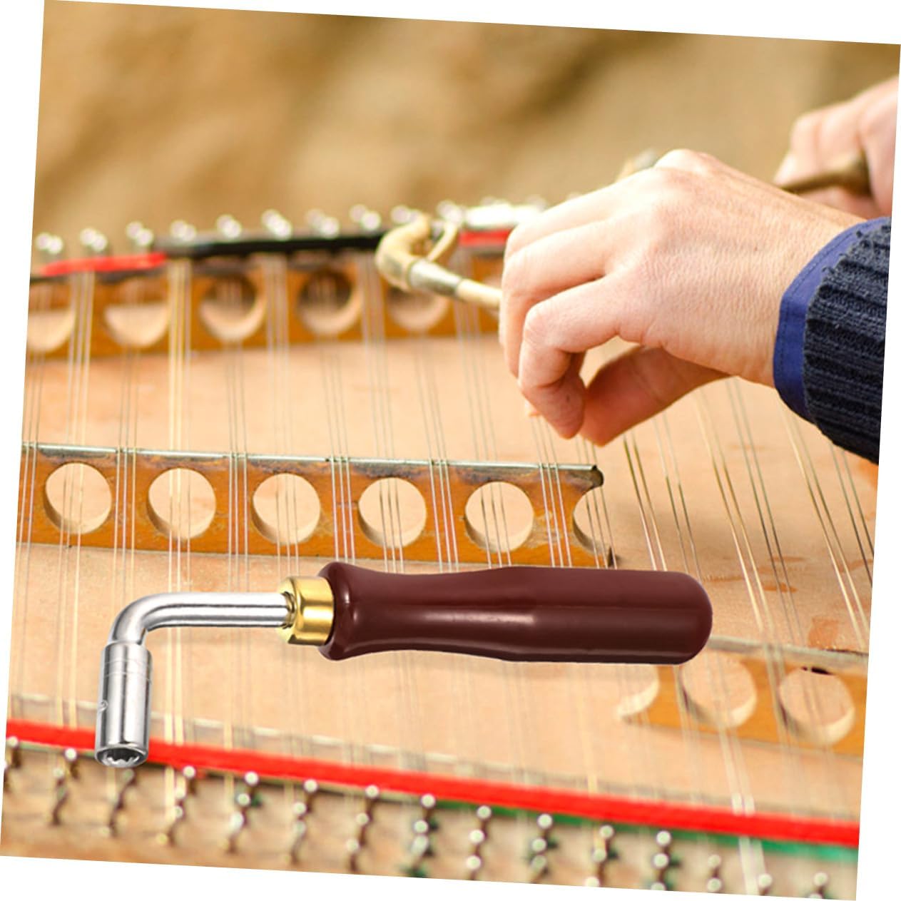 2pcs Professional Piano Tuning Wrenches for Yangqin Dulcimer Tuner Tool High Hardness Ergonomic Design