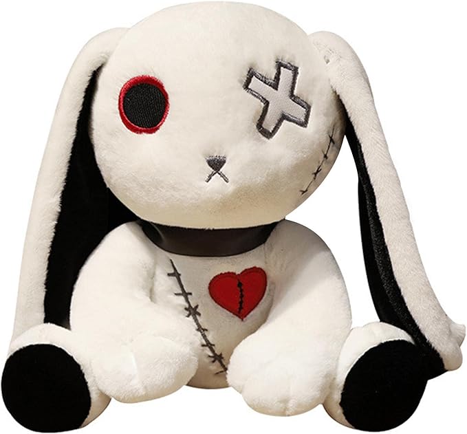 HINAA Halloween Goth Lop Eared Rabbit Plushie Toys Soft Comfortable