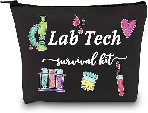 Miniatura 1 de GJTIM Lab Tech Survival Kit Funny Lab Week Lab Tech Gift Laboratory Technician Laboratory Technician Zipper Pouch Makeup Bag, Survival Lab Tech