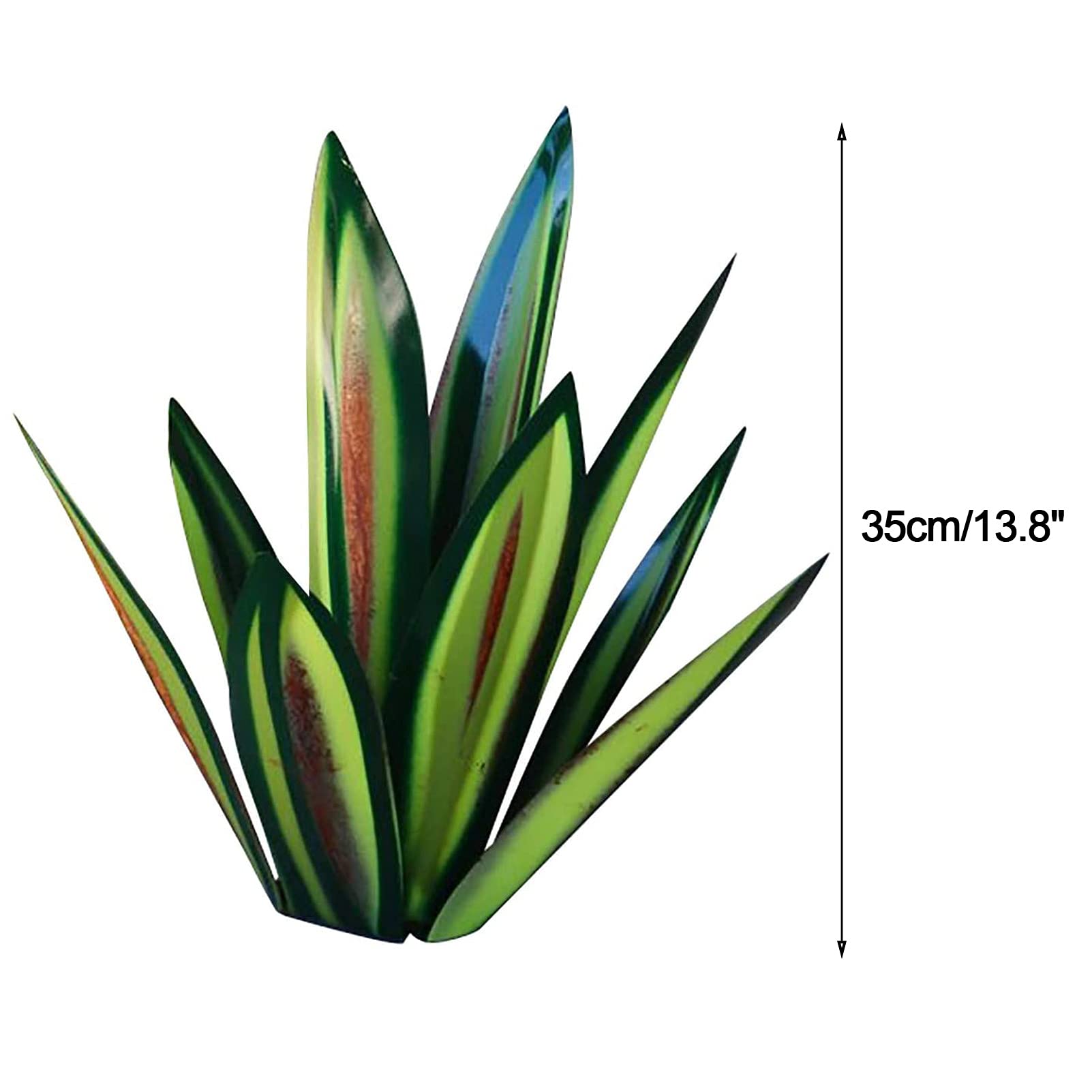 Generico Scultura Rustica Tequila, pianta di Agave Rustica in Metallo Fai da Te da 35 cm per Esterni, Patio, Giardino, Cortile, Prato, Ornamenti, Statua Decorativa per Giardino, Oro (Verde)