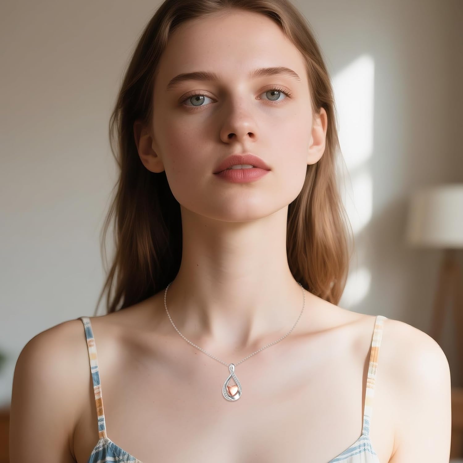 MONGAS Infinite Heart Urn Necklace for Ashes 925 Sterling Silver Infinite Keepsake Necklace for Ashes Heart Cremation Memorial Jewelry Gifts for Women Human Loved Ones Pet - Image 3