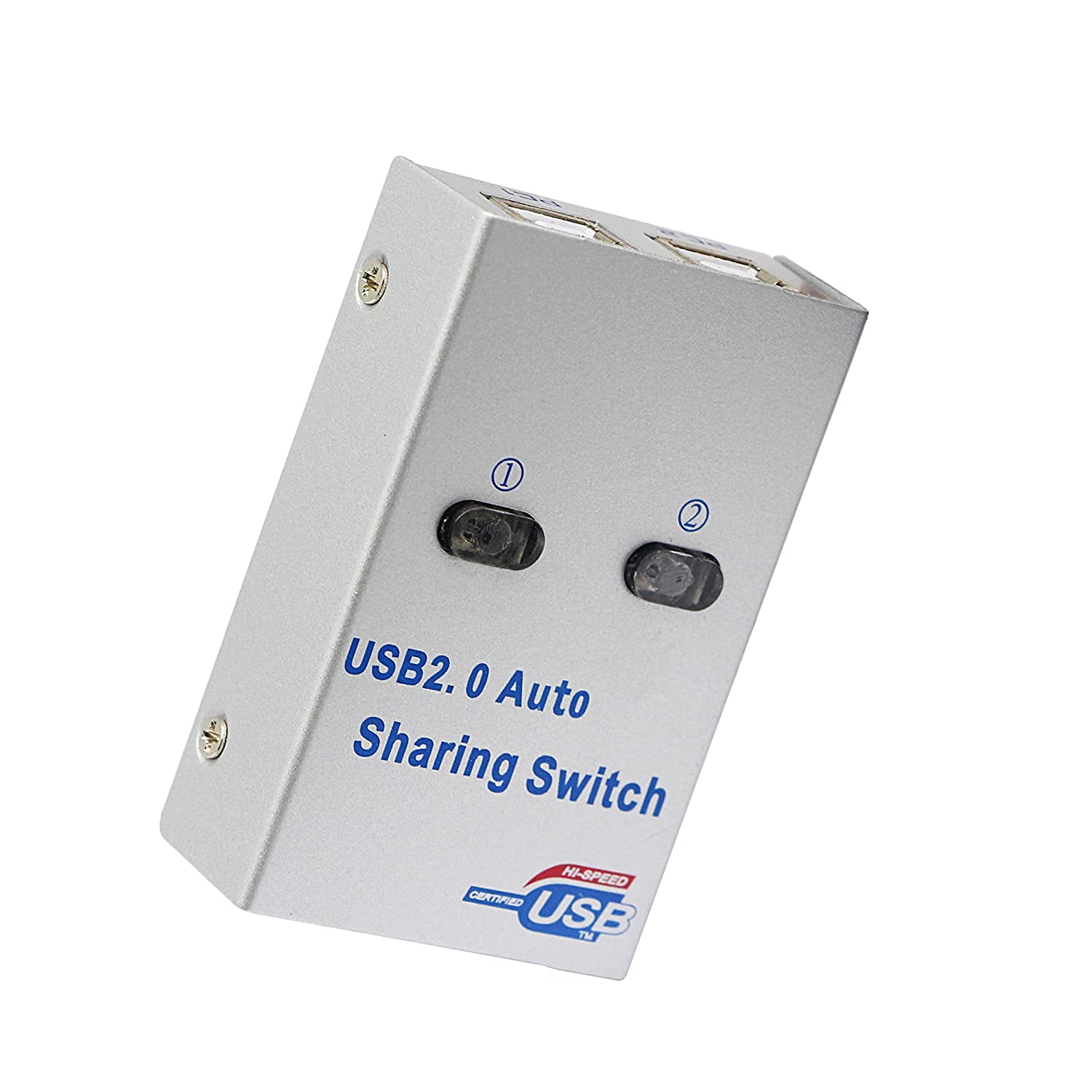 Rec Trade USB 2.0 Sharing Switch, 2 Ports Auto Printer Sharing Switch Hub Box, High Speed Sharing Switcher Auto Printer Scanner External for Printer Scanner PC Computer Peripherals. (RTT-SWT-0081)