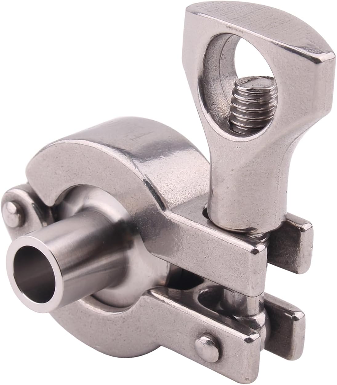 DERNORD Stainless Steel Tri-clamp (1/2 inch Tri-clover Clamp) + 2 Pcs SUS304 Sanitary Pipe Weld Ferrule + FKM Gasket (1/2 Inch)