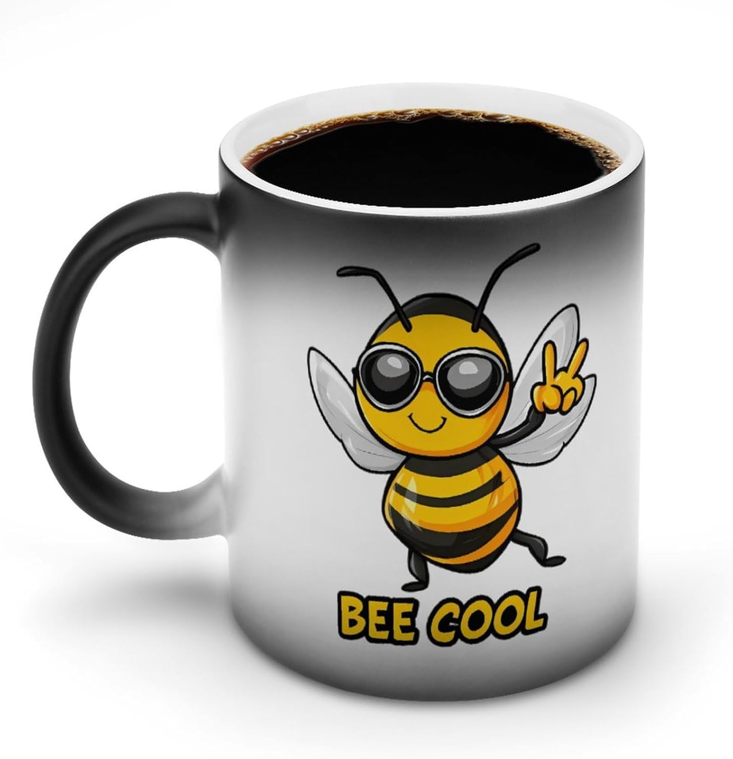 Bee Cool Funny Color Changing Coffee Mug Ceramic Magic Cup Personalized Discoloration Tea Mugs