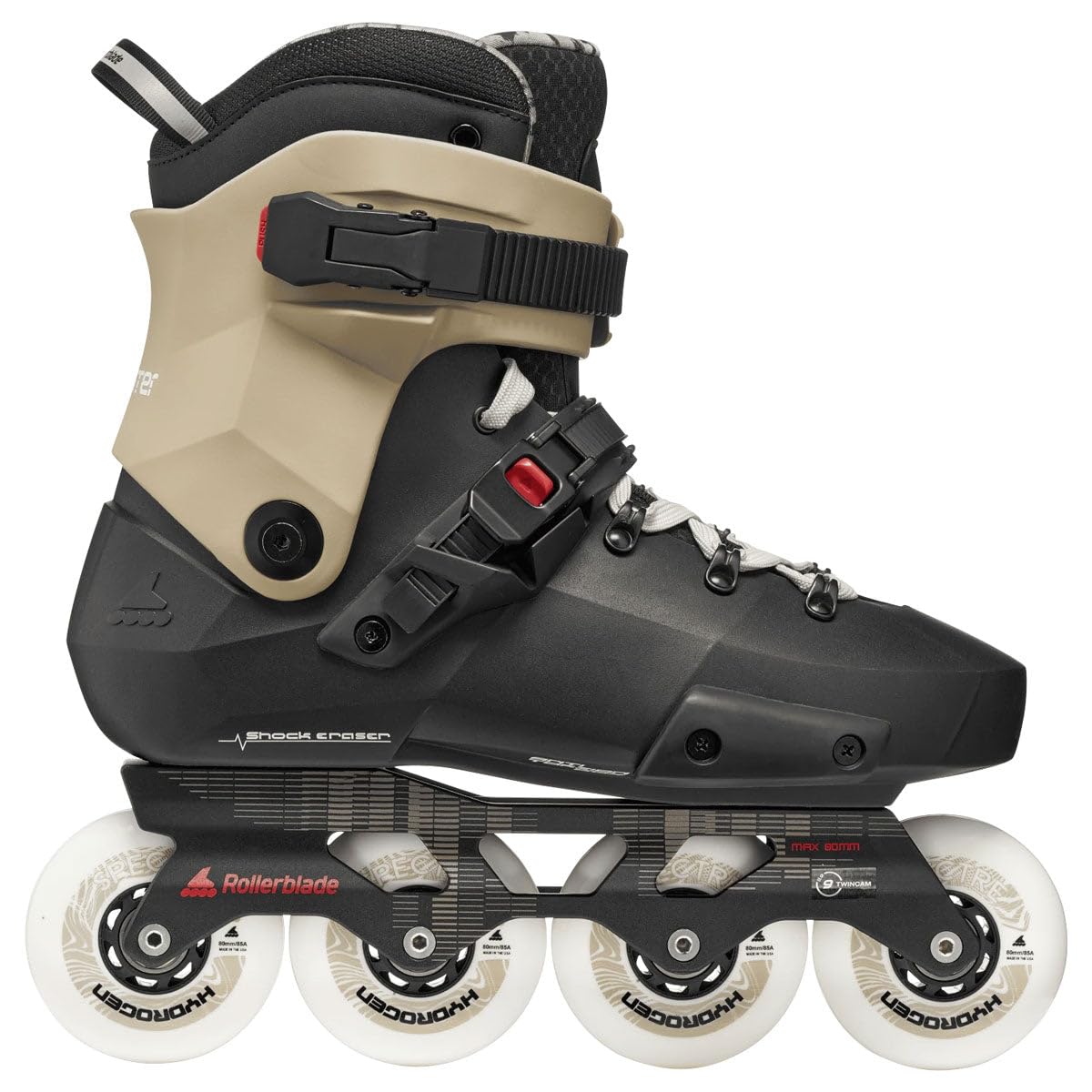 Rollerblade Twister XT Freeskate Urban Rollschuhe, Hellgrau/Violett, 80 mm, Aluminium, Hydrogen Spectre Rollen (Schwarz/Sand/Rot, 36,5-37)