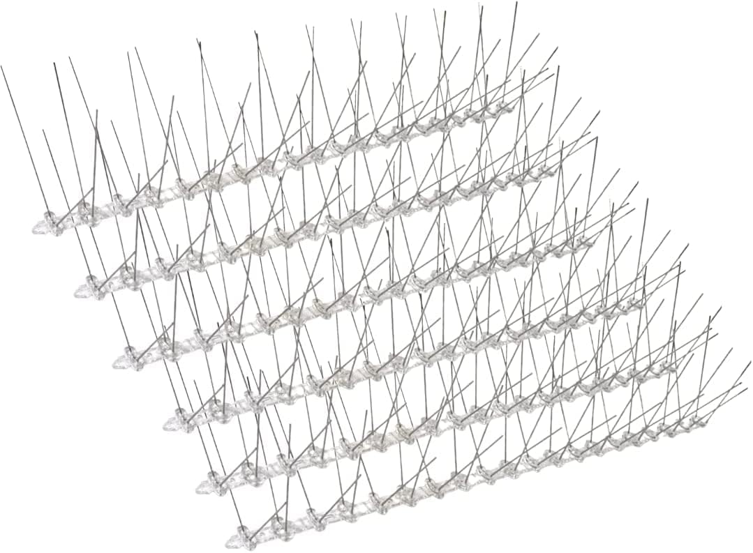 Pinchos Anti Pájaros Antipalomas Anti Aves 10 Piezas 50cm Kit de 5M Repelente de Pájaros de plástico Púas de Acero Inoxidable para pájaros Pinchos antipájaros para Balcón Terraza Ventana de Techo